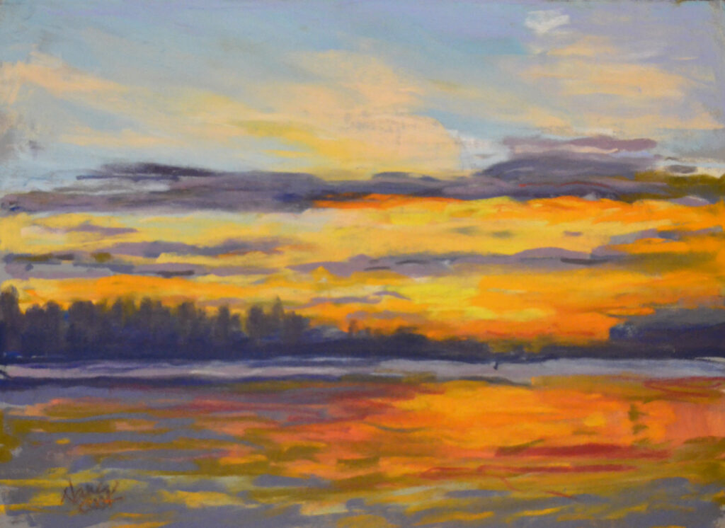 oyster bay sunset in pastel